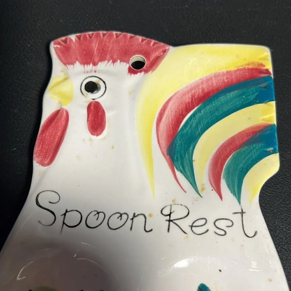 Rooster Spoon Rest Vintage 50’s. kk276